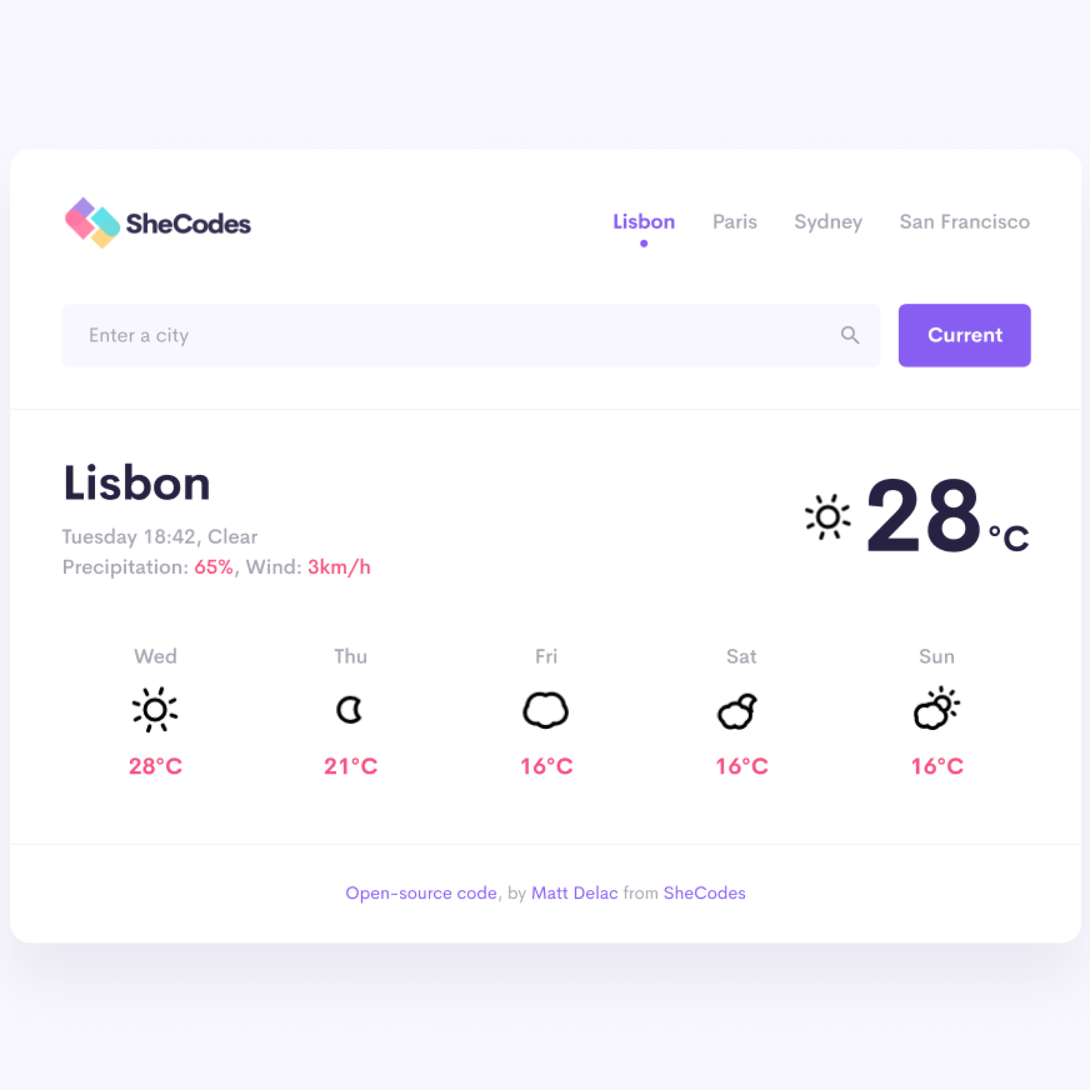 basic weather application design